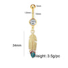 Stainless Steel Bow Zircon Unisex Body Piercing Jewelry Navel Ring