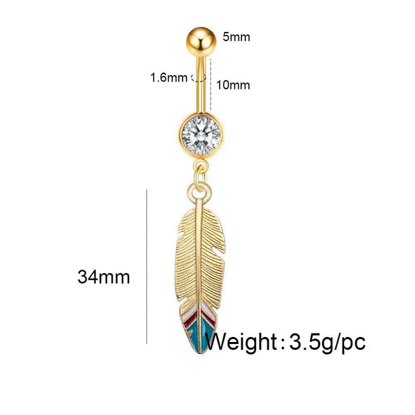 Stainless Steel Bow Zircon Unisex Body Piercing Jewelry Navel Ring