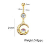 Stainless Steel Bow Zircon Unisex Body Piercing Jewelry Navel Ring