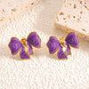 Stainless Steel Bowshaped Earrings For Women With Enamel Drip Glaze Geometric Fashion Ear Accessories
