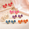 Stainless Steel Bowshaped Earrings For Women With Enamel Drip Glaze Geometric Fashion Ear Accessories