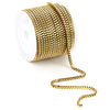 Stainless Steel Box Chain Vacuum Plated Real Gold Color Retention Diy Necklace Sweater Chain Bracelet
