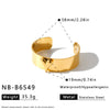 Stainless Steel Bracelet And Ring Set With Three Dimensional Heart Pattern Gold Tone Vacuum Plated Jewelry For Women