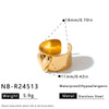 Stainless Steel Bracelet And Ring Set With Three Dimensional Heart Pattern Gold Tone Vacuum Plated Jewelry For Women