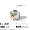 Stainless Steel Bracelet And Ring Set With Three Dimensional Heart Pattern Gold Tone Vacuum Plated Jewelry For Women