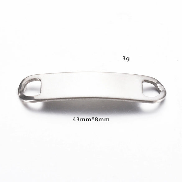 Stainless Steel Bracelet Connector Arc Curved Plate Pendant Jewelry Accessories Electroplated