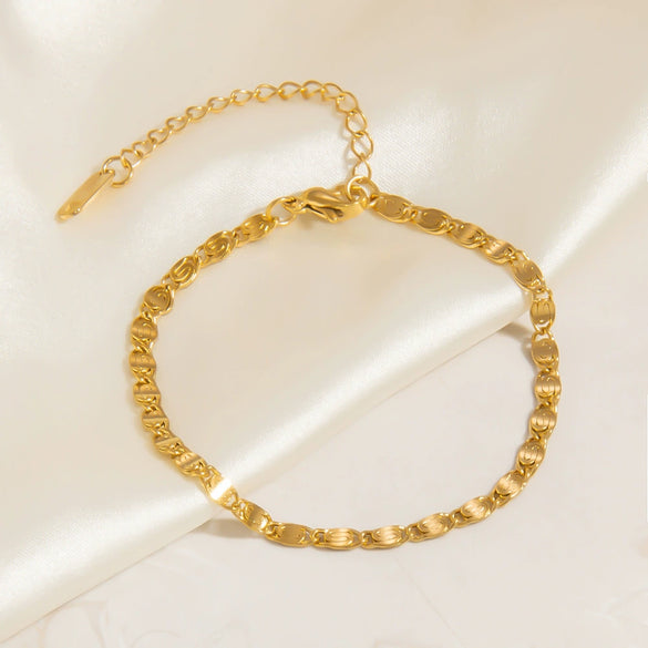 Stainless Steel Bracelet Electroplated 18K Gold Simple Niche Nonfading Jewelry For Women