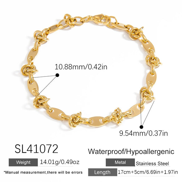 Stainless Steel Bracelet Electroplated 18K Gold Simple Niche Nonfading Jewelry For Women