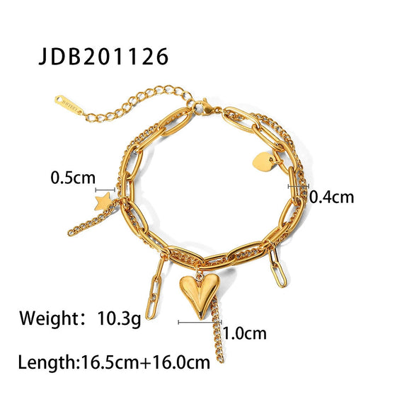 Stainless Steel Bracelet Electroplating Heart Geometric Women's Jewelry