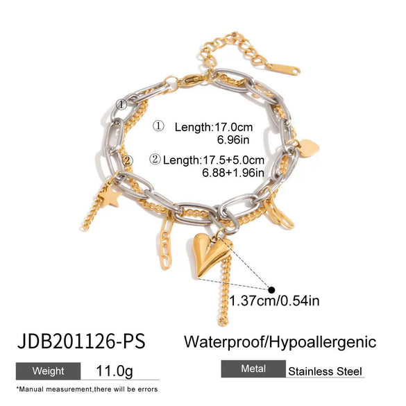 Stainless Steel Bracelet Electroplating Heart Geometric Women's Jewelry