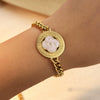 Stainless Steel Bracelet Geometric Heart Shape Electroplating Jewelry