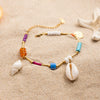Stainless Steel Bracelet Ocean Style Geometric Pattern Blue Turquoise Flat And Round Beads Electroplated