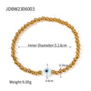Stainless Steel Bracelet Ocean Style Geometric Pattern Blue Turquoise Flat And Round Beads Electroplated