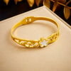 Stainless Steel Bracelet Retro Fashion Style With Shell Five Petal Flower Leaves Hollow Gold Plated