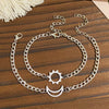 Stainless Steel Bracelet Unisex Simple Hollow Love Sun Moon With Heart Geometric Pattern Polished