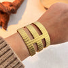 Stainless Steel Bracelet Vacuum Plating Retro Geometric Light Luxury Design Titanium Steel Jewelry For Women