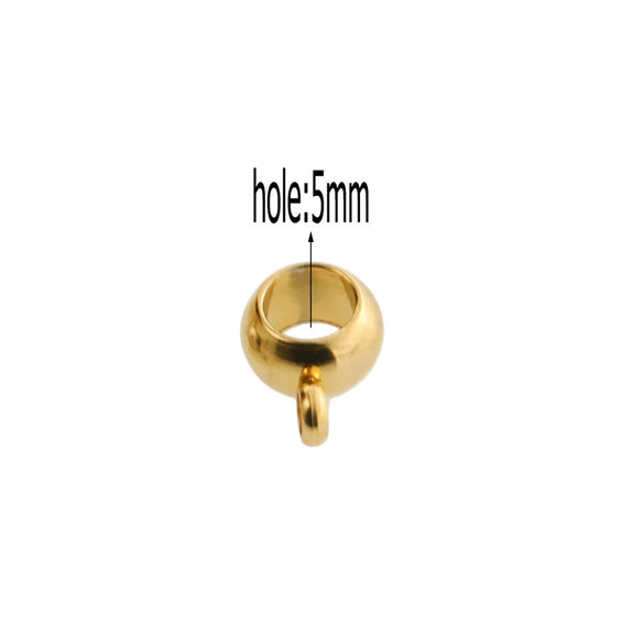 Stainless Steel Bracelet With Holes Hanging Beads Diy Jewelry Accessories Handmade Gold Plated