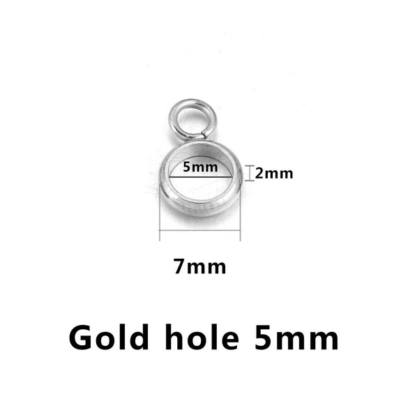 Stainless Steel Bracelet With Holes Hanging Beads Diy Jewelry Accessories Handmade Gold Plated