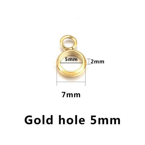 Stainless Steel Bracelet With Holes Hanging Beads Diy Jewelry Accessories Handmade Gold Plated