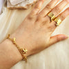 Stainless Steel Bracelets With Multiple Pendant Designs Light Luxury Titanium Steel Jewelry Electroplated Heart Shape