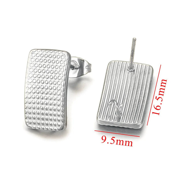 Stainless Steel Braided Threaded Round Ring Electroplated Earring Accessories With Hirback Pattern Handmade Diy