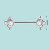 Stainless Steel Breast Ring With Butterfly Color Diamond Bag Drill Pattern Polishing Welding Process Unisex Style