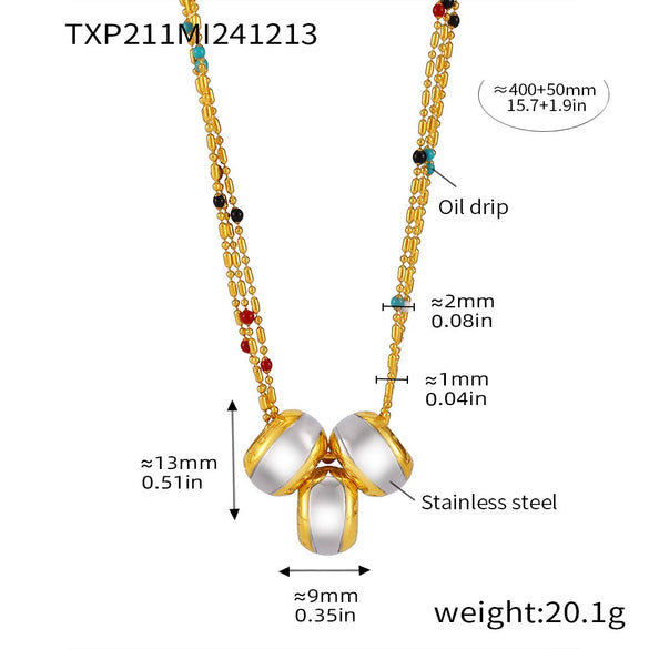 316L Stainless Steel Brushed Gold Texture Crossmirror Earrings Necklace Suit Jewelry Electroplated
