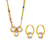 316L Stainless Steel Brushed Gold Texture Crossmirror Earrings Necklace Suit Jewelry Electroplated