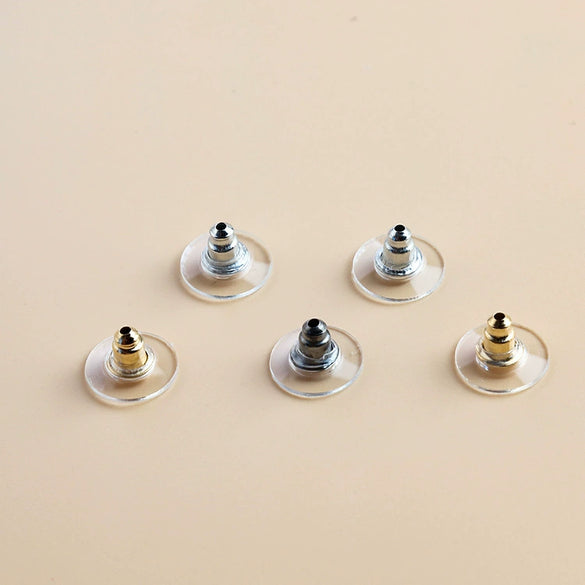 Stainless Steel Bullet Flying Saucer Earrings Earplugs Ear Needle Caps Electroplated Diy Jewelry Accessories