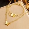 Stainless Steel Butterfly And Insect Pattern Fashion Necklace And Bracelet Set For Women With Electroplating Treatment