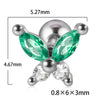 Stainless Steel Butterfly Ear Nail With Zircon And Diamond Lovely Animal Style