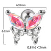 Stainless Steel Butterfly Ear Nail With Zircon And Diamond Lovely Animal Style
