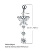 Stainless Steel Butterfly Navel Ring With Diamond Design And Alloy Inlaid Artificial Gemstones For Women Body Piercing Jewelry