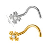 Stainless Steel Butterfly Nose Stud And Ring With Sun Lightning Five Star Shapes Electroplated Piercing Nose Jewelry