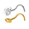 Stainless Steel Butterfly Nose Stud And Ring With Sun Lightning Five Star Shapes Electroplated Piercing Nose Jewelry