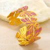 Stainless Steel Butterfly Open Bracelet With Dripping Oil Finish Fashion Temperament Titanium Steel Cuff Bangle