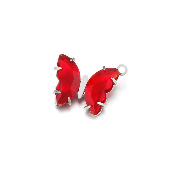 Stainless Steel Butterfly Pendant Jewelry Accessories With Dripping Oil Treatment