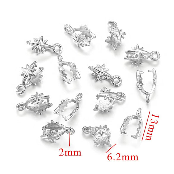 Stainless Steel Button Shape Handmade Diy Pendant Necklace Earrings Accessories With 18K Plated Electroplating Treatment