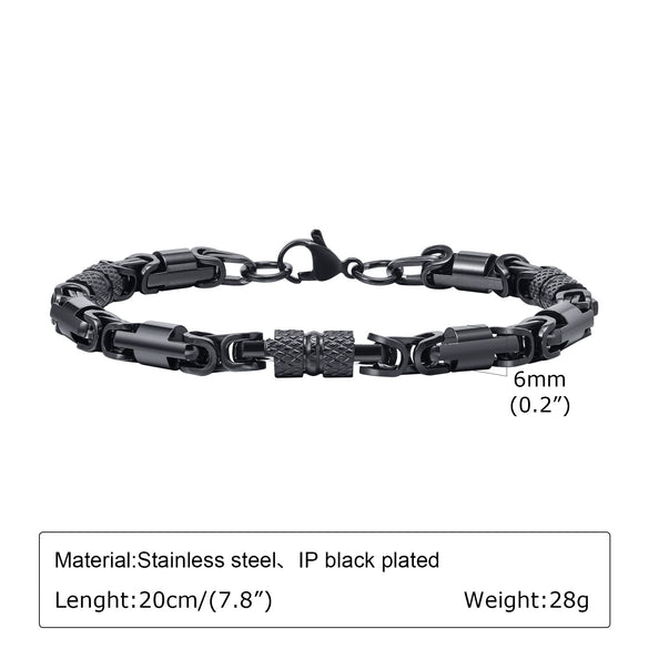 Stainless Steel Byzantine Style Men's Electroplating Handicraft Chain Bracelet