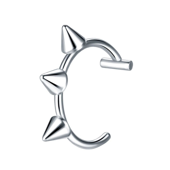 Stainless Steel C Type Lip Ring Hip Hop Puncture Jewelry Electroplated Unisex