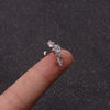Stainless Steel Cartilage Earrings With Fivepointed Star And Inlaid Zircon