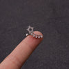 Stainless Steel Cartilage Earrings With Fivepointed Star And Inlaid Zircon