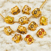 Stainless Steel Cartoon Beads With Oil Dropping Large Hole Eight Eyes Pattern 18K Gold Vacuum Plated Diy Bracelet Jewelry Accessories