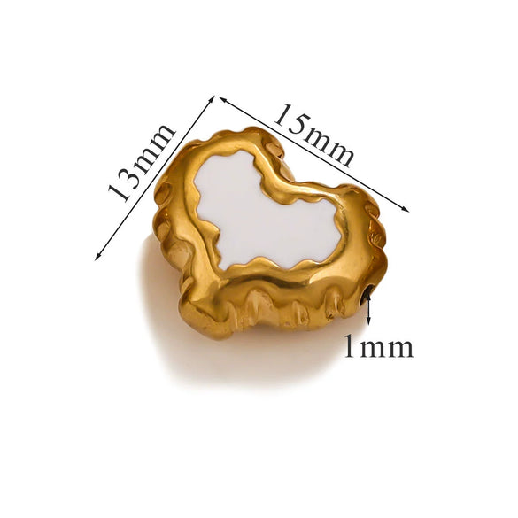 Stainless Steel Cartoon Beads With Oil Dropping Large Hole Eight Eyes Pattern 18K Gold Vacuum Plated Diy Bracelet Jewelry Accessories