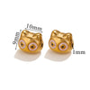 Stainless Steel Cartoon Beads With Oil Dropping Large Hole Eight Eyes Pattern 18K Gold Vacuum Plated Diy Bracelet Jewelry Accessories