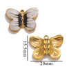 Stainless Steel Cartoon Butterfly Pendant Jewelry Accessories With Oil Dropping Enamel And Vacuum Gold Plated
