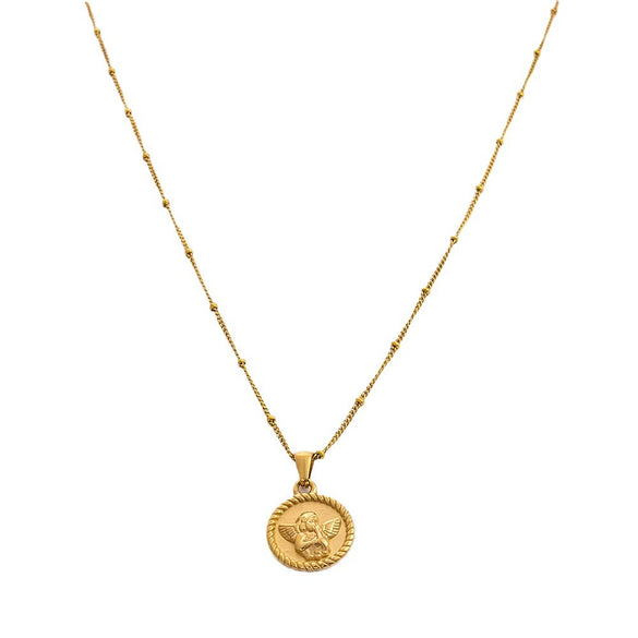 Stainless Steel Cartoon Characters Pendant Clavicle Chain Electroplated Love Necklace For Women