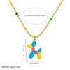 Stainless Steel Cartoon Dog Pendant Necklace With Electroplating And Round Bead Chain