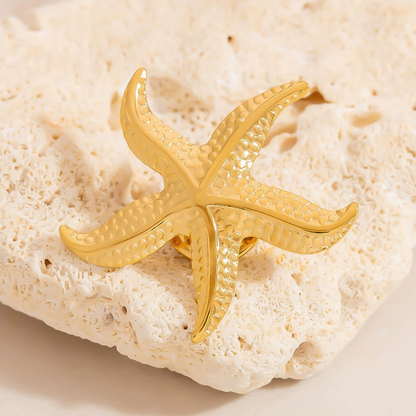 Stainless Steel Cartoon Style Marine Brooch With Electroplating