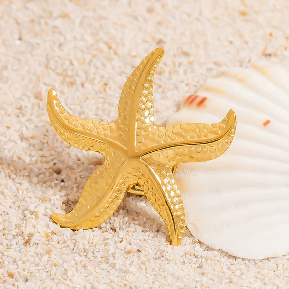 Stainless Steel Cartoon Style Marine Brooch With Electroplating